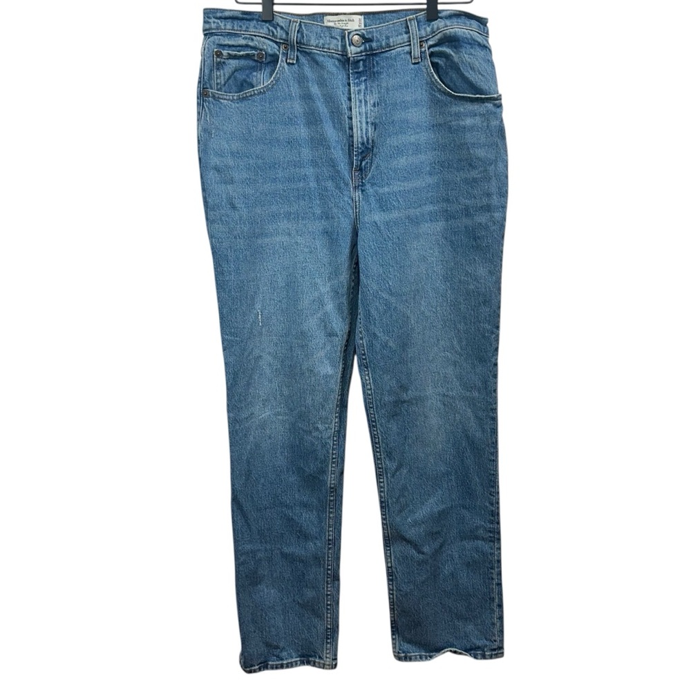 Abercrombie & Fitch 90s Straight Denim Jeans Medium Wash High Rise Size 32